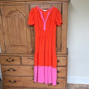 THML Orange and Pink Maxi Dress